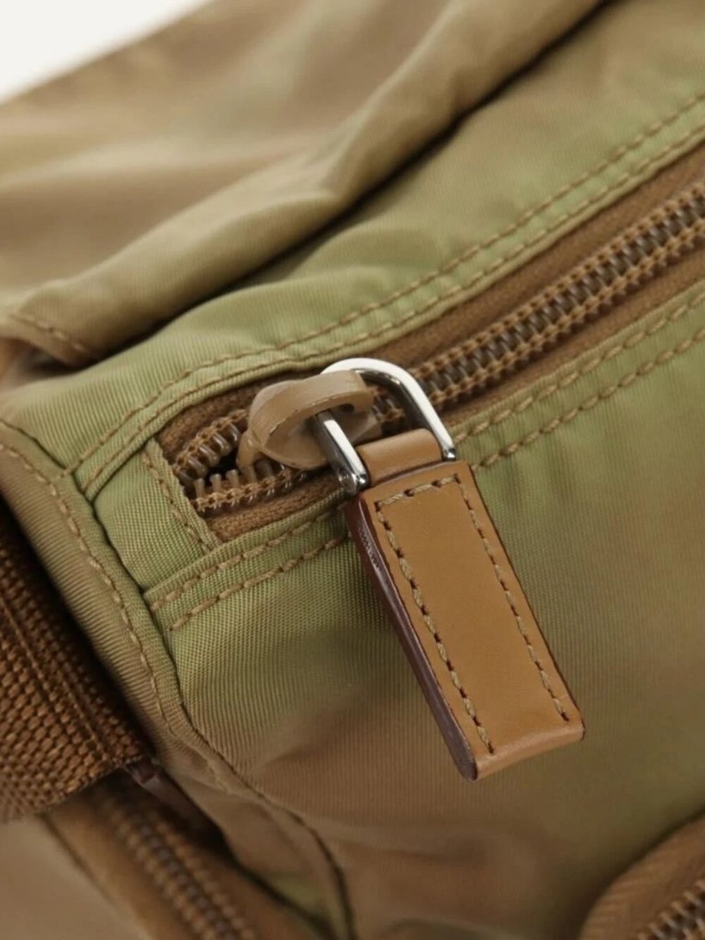 PRADA Shoulder Bag Nylon Khaki Silver Auth fm4987 - Picture 13 of 16
